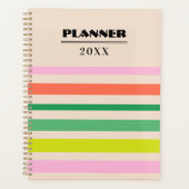 Retro vintage strepen jaarplanner planner (Voorkant)