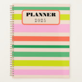 Retro vintage strepen jaarplanner planner (Voorkant)