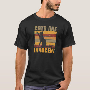 Retro Vintage Strepen  Katten Zijn Onschuldig  Kat T-shirt