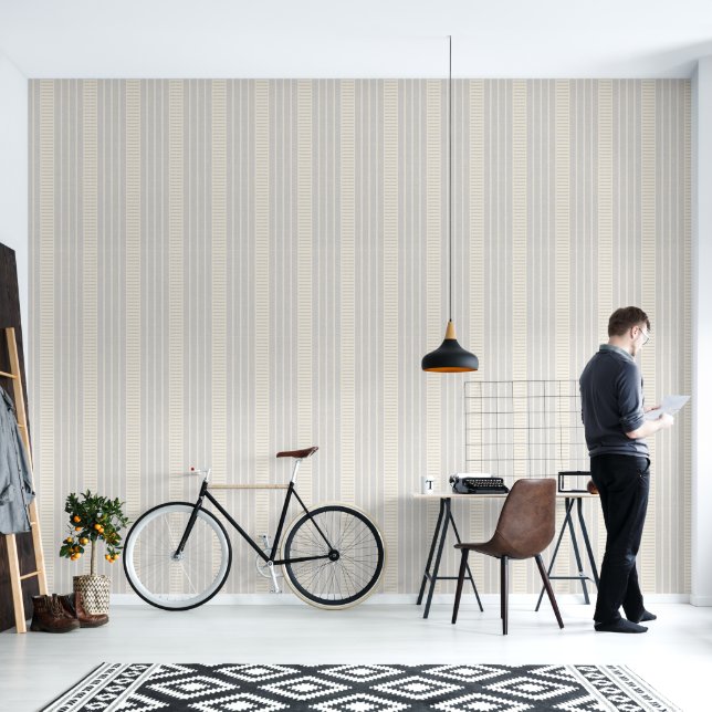 Retro vintage striped pattern wallpaper. behang (Woonkamer)