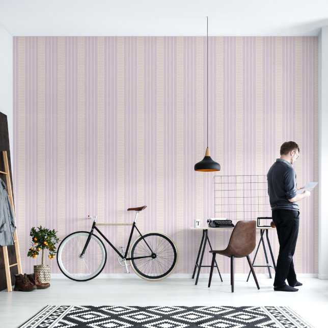 Retro vintage striped pattern wallpaper. behang (Woonkamer)