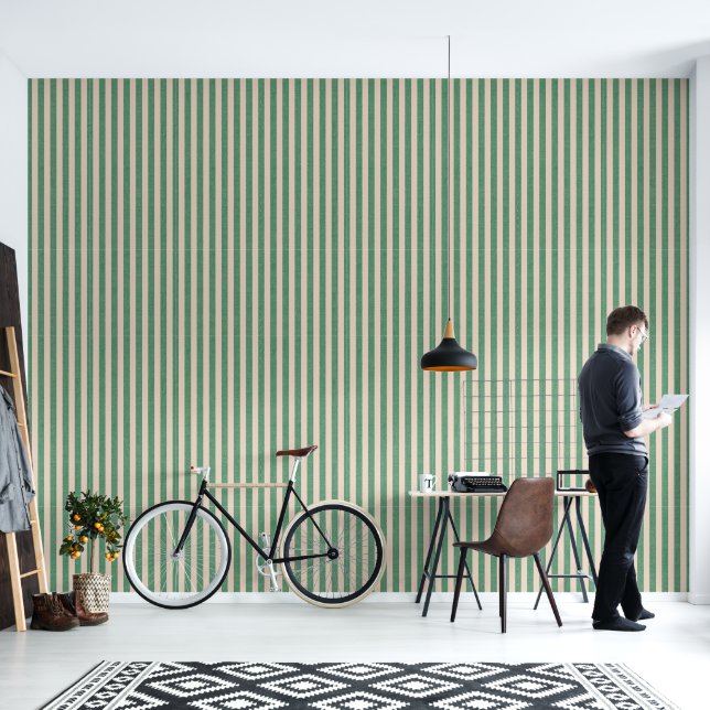 Retro vintage striped pattern wallpaper. behang (Woonkamer)