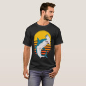 Retro Vintage Sunset Hammerhead Sharks T-shirt (Voorkant volledig)