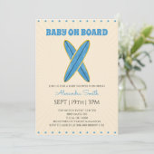 Retro Vintage Surf Baby Shower Kaart (Staand voorkant)