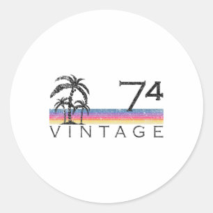 Retro Vintage Surfen 1974 Stille Oceaan Surf 50th Ronde Sticker