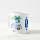 Retro Vintage Surfplanken Koffiemok (Voorkant links)
