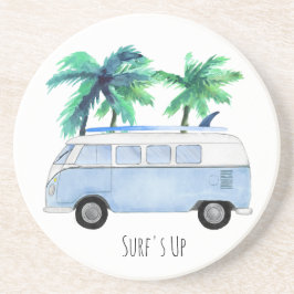 Retro Vintage Surfplanken Zandsteen Onderzetter
