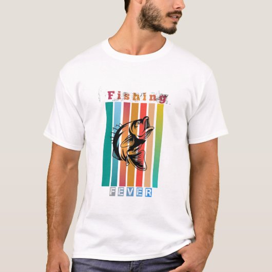 Retro Vintage T-shirt met viskoorts (Voorkant)