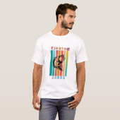 Retro Vintage T-shirt met viskoorts (Voorkant volledig)