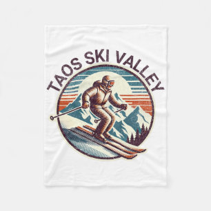 Retro Vintage Taos Ski Valley New Mexico Ski Winte Fleece Deken