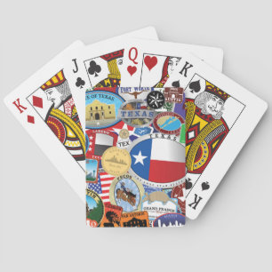 Retro Vintage Texas Sticker Patroon Pokerkaarten