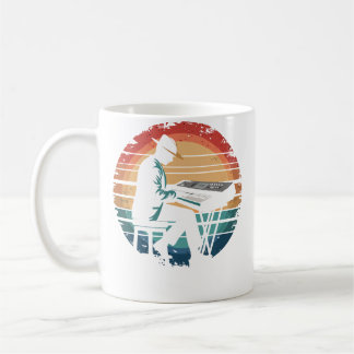 Retro Vintage Toetsenbordspeler Zonsondergang Muzi Koffiemok