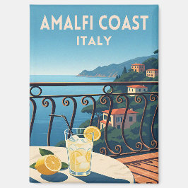Retro Vintage Travel Amalfi Coast Italy Landscape Magneet