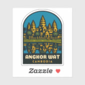 Retro Vintage Travel Angkor Wat Cambodia  Sticker (Vel)