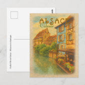 Retro Vintage Travel - Colmar Elzas Frankrijk Briefkaart (Voorkant / Achterkant)