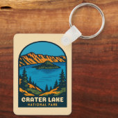 Retro Vintage Travel Crater Lake National Park Sleutelhanger (Achterkant)