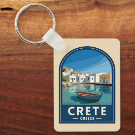 Retro Vintage Travel Crete Greece Seaside Sleutelhanger