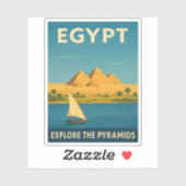 Retro Vintage Travel Egypte Piramide Nijl River Sticker (Vel)
