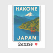 Retro Vintage Travel Hakone Japan Schilderachtig l Sticker (Vel)