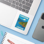 Retro Vintage Travel Hakone Japan Schilderachtig l Sticker (Laptop met iPhone)