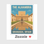 Retro Vintage Travel Het Alhambra Granada Spanje Sticker (Vel)