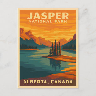 Retro Vintage Travel Jasper Nationaal Park Schilde Briefkaart