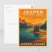 Retro Vintage Travel Jasper Nationaal Park Schilde Briefkaart (Voorkant / Achterkant)