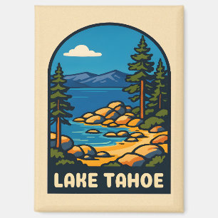 Retro Vintage Travel Lake Tahoe Californië Schilde Magneet