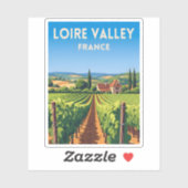 Retro Vintage Travel Loire Valley Frankrijk Wijnga Sticker (Vel)