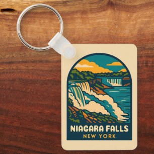 Retro Vintage Travel Niagara Herfsten Nederland Sleutelhanger