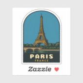 Retro Vintage Travel Paris France Eiffel Tower Sticker (Vel)