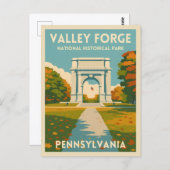 Retro Vintage Travel Pennsylvania Valley Forge Briefkaart (Voorkant / Achterkant)
