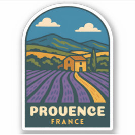 Retro Vintage Travel Provence France Landscape Sticker