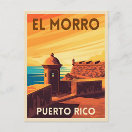 Retro Vintage Travel Puerto Rico San Juan Sunset Briefkaart