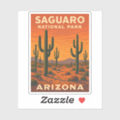 Retro Vintage Travel Saguaro Nationaal Park Arizon Sticker (Vel)