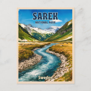 Retro Vintage Travel Sarek Nationaal Park Zweden Briefkaart