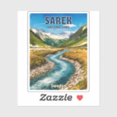 Retro Vintage Travel Sarek Nationaal Park Zweden Sticker (Vel)