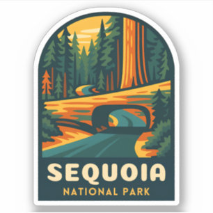 Retro Vintage Travel Sequoia National Park Natuur Sticker