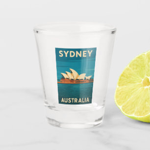 Retro Vintage Travel Sydney Opera House Australië Shot Glas