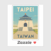 Retro Vintage Travel Taipei Taiwan Monument Sticker (Vel)