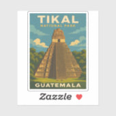 Retro Vintage Travel Tikal National Park Guatemala Sticker (Vel)