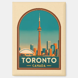 Retro Vintage Travel Toronto Canada Skyline Scenic Magneet