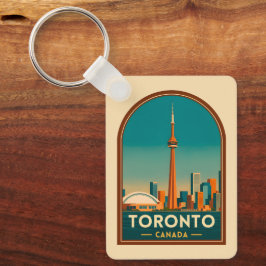 Retro Vintage Travel Toronto Canada Skyline Scenic Sleutelhanger