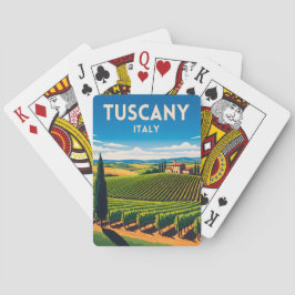 Retro Vintage Travel Tuscany Italy Vineyard  Pokerkaarten