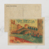 Retro Vintage Travel - Venezia  Venice Italy  Briefkaart (Voorkant / Achterkant)