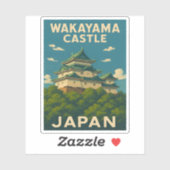Retro Vintage Travel Wakayama Castle Japan Sticker (Vel)