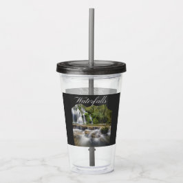 Retro Vintage Travel Waterfall Acryl Drinkbeker