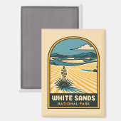 Retro Vintage Travel White Sands Nationaal Park Magneet (Voorkant / Achterkant)