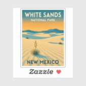 Retro Vintage Travel White Sands National Park Sticker (Vel)