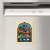 Retro Vintage Travel Zion National Park Utah Magneet (Insitu (Vaatwasser))
